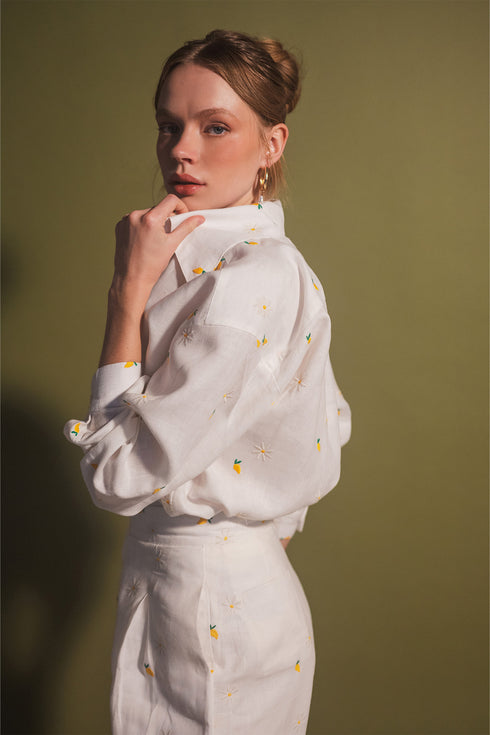 Camisa Mango Camomile Blanco